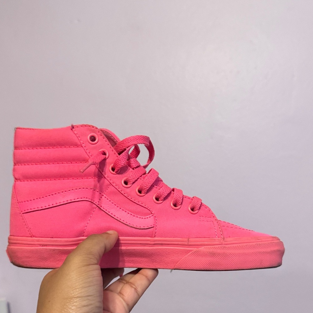 Vans Women's Bright Pink High-Top Sneakers